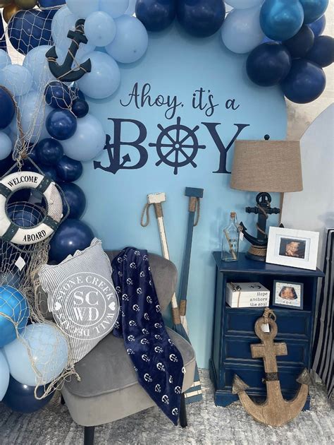 Ahoy Its a Boy Baby Shower Party Decal Sign. Baby Shower Boy Decoration ...