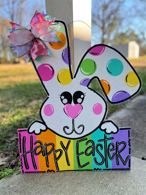 Easter Door Hanger Personalized Door Hanger Easter Decor Bunny Door ...