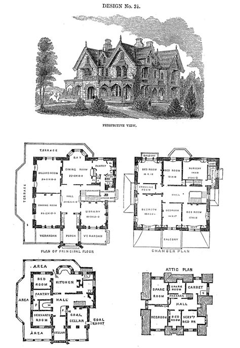 Villas & Cottages (1872) | Victorian house plans, Vintage house plans ...