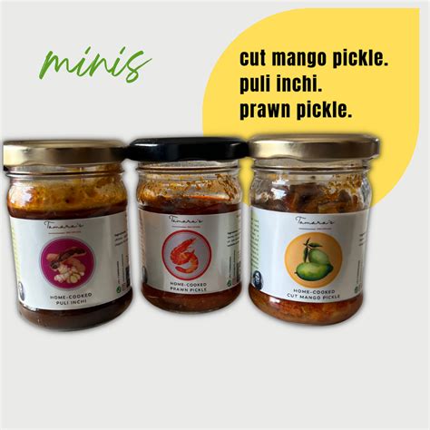 Mini Trio: Prawn Pickle, Cut Mango Pickle & Puli Inji Combo | Homemade ...