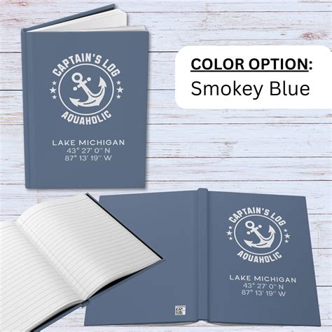 Captain's Log Book Personalized with Boat Name - Anchor - My Boat Life