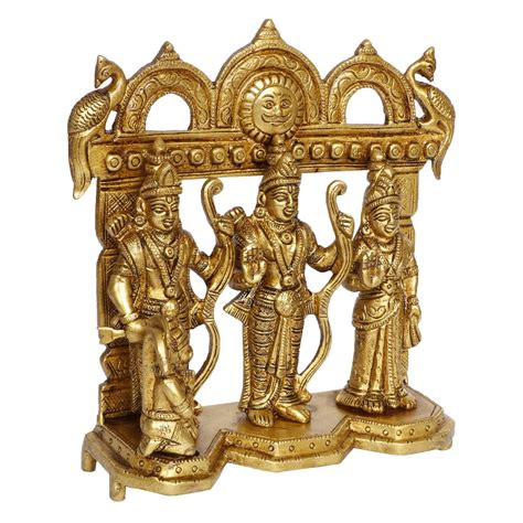 Buy S.A Handicraft Brass Ram Darbar Statue Shree Ram Ji Sita Laxman ...