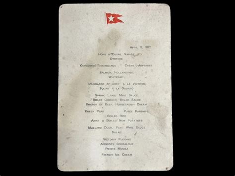 Image result for Ftitanic First Class Menu