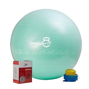 B fit Anti Burst Heavy Commercial Gym/Exercise Ball (Teal, 75 Cm ...