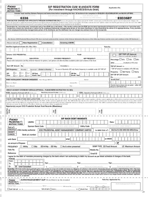 Fillable Online sip registration cum mandate form (nach / ecs / direct ...