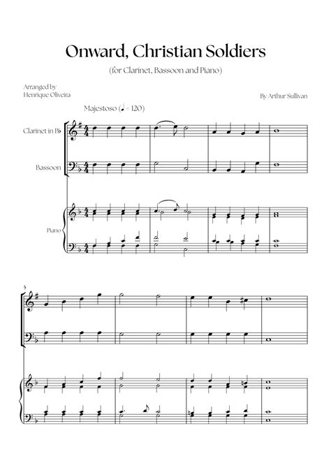 Onward, Christian Soldiers (Clarinet, Bassoon and Piano) - Easy Level ...