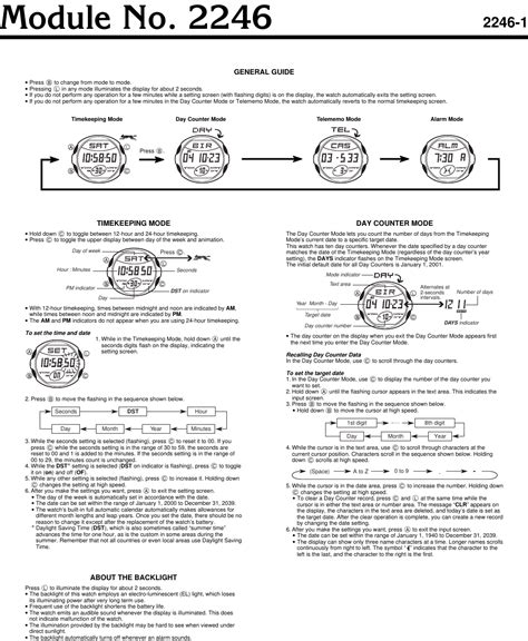 Image result for Casio Watch User Guide