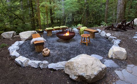 Firepit in the woods http://www.paradiserestored.com/landscaping-blog ...