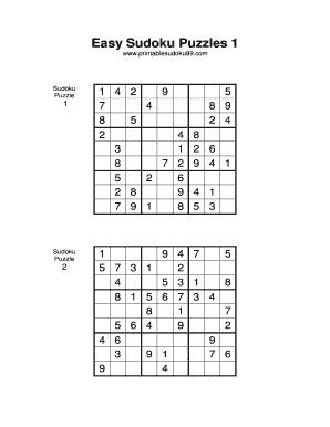 Easy Sudoku Printable 的图像结果