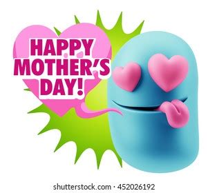 3d Rendering Emoji Saying Happy Mothers Stock Illustration 452026192