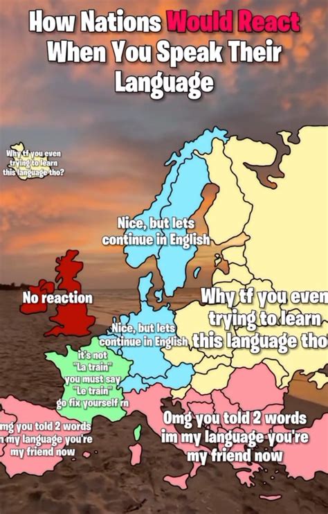 How Europeans React When You Try To Speak Their Language - Brilliant Maps | History jokes, Funny ...