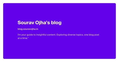 Sourav Ojha's blog