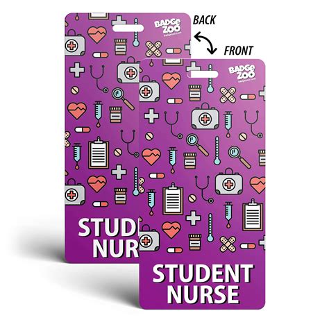 Buy Student Nurse Badge Buddy - Purple with Medical Icons - Vertical ...