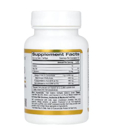 California Gold Nutrition, Omega 800 Ultra-Concentrated Omega-3 Fish ...