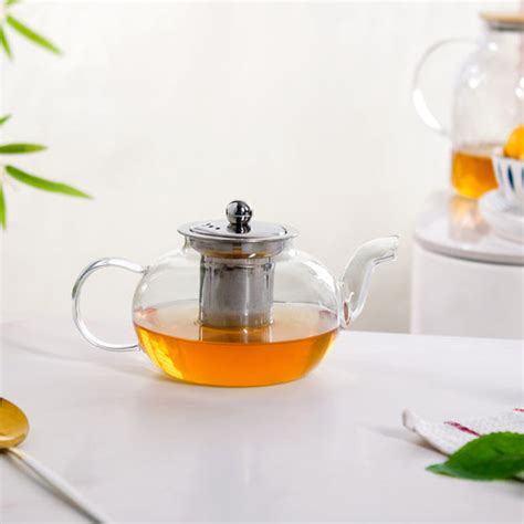 Borosilicate Glass Tea Pitcher With Lid 1000ml Online - Premium Tea Pot ...