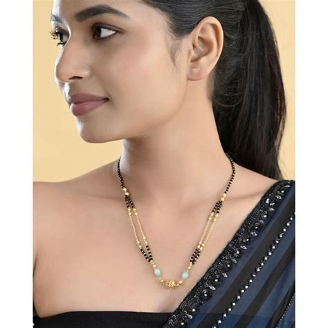 Buy VOJ Gold Plated Beads Studded Mangalsutra Online