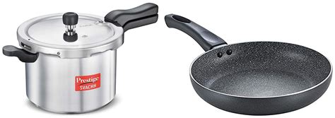 Prestige Svachh Aluminium Pressure Cooker, With Spillage Control, 5L ...
