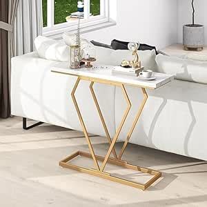 AALIYA MART Metal Console Table, Luxury End Table Behind Sofa, Marble ...