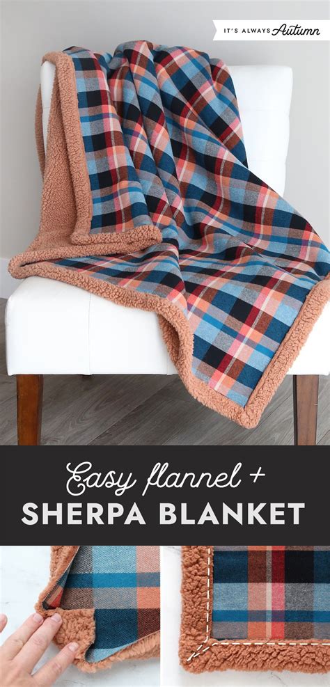 Easy DIY Flannel + Sherpa Blanket | Sewing fleece, Fleece sewing ...