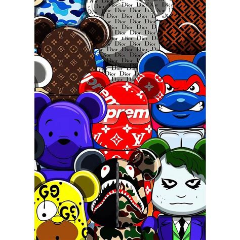 🔥 Free Download Pop Art Anime Bear Kaws S Print Modern Vibrant Wall ...