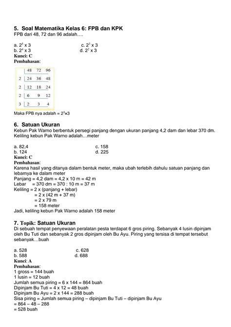 SOLUTION: Soal dan jawaban ujian akhir nasional kelas 6 sd - Studypool