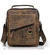Goatter Men's Hunter Leather 11”Inch Multi Pocket Messenger Bags ...