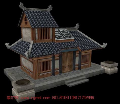 一个简单的民宅房屋_中式建筑模型下载-摩尔网CGMOL