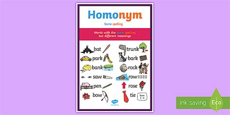 Homonyms Poster – Display Resource – KS2 English