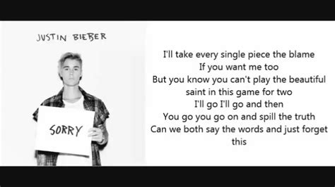 Justin Bieber - Sorry LYRICS VIDEO OFFICIAL - YouTube