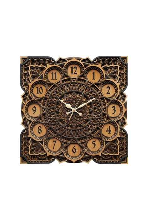 Buy SHRUSHTI Enterprise Wooden Square Shape Hanging Wall Clock (16X16 ...