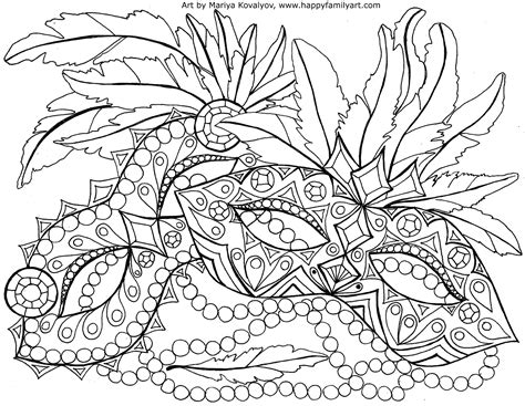 Printable Mardi Gras Coloring Pages
