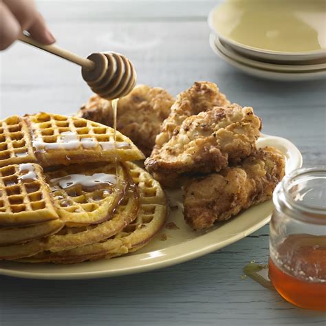 Golden Cornmeal Waffles with Fried Chicken - Rick Rodgers