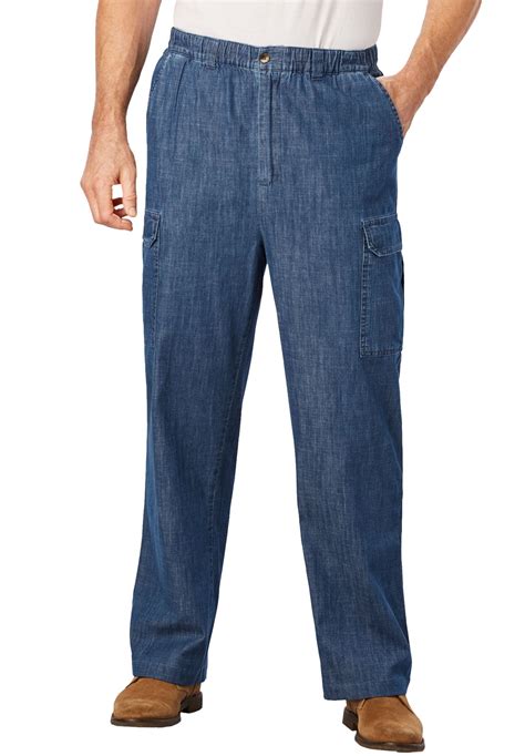 Kingsize Men's Big & Tall Knockarounds Full-Elastic Waist Cargo Pants ...