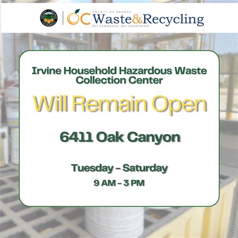Irvine Household Hazardous Waste Collection Center Irvine Ca