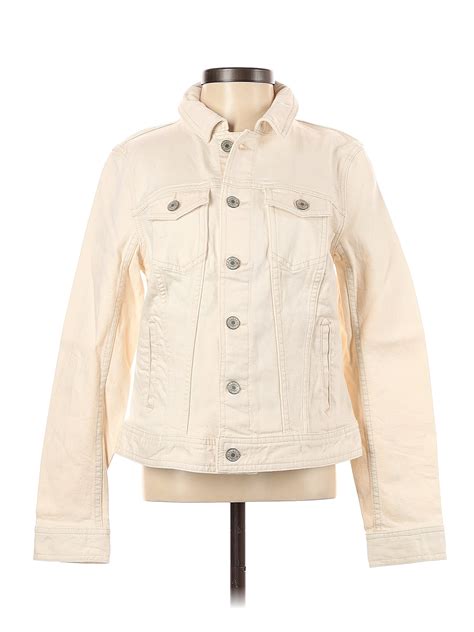 Talbots Solid Ivory Denim Jacket Size P - 71% off | ThredUp