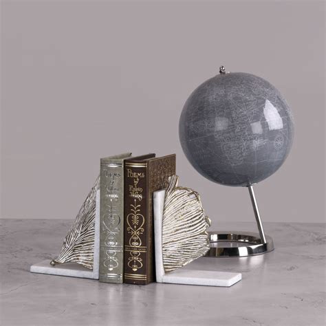 Buy Ginkgo White & Brass Marble & Metal Leaf Bookend Online – Address Home