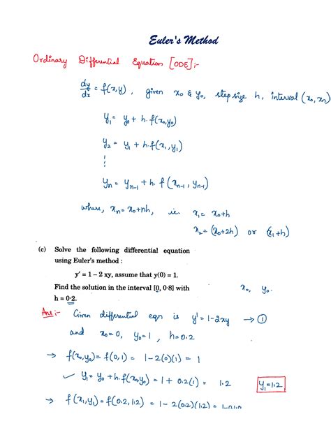 Eulers Method Notes and example problems - Computer Oriented Numerical ...