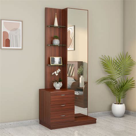 Buy Prime Engineered Wood Dresser with Mirror (Classic Walnut) In India ...