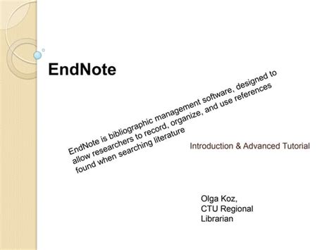 EndNote Tutorial PowerPoint 的图像结果