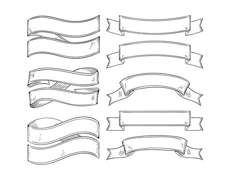 Set of vinatge ribbons vector | Premium Vector