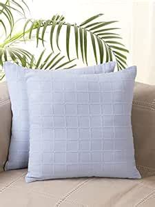 Buy Jamio Firati Geometrical Blue Solid Design 100% Cotton Set of 2 ...