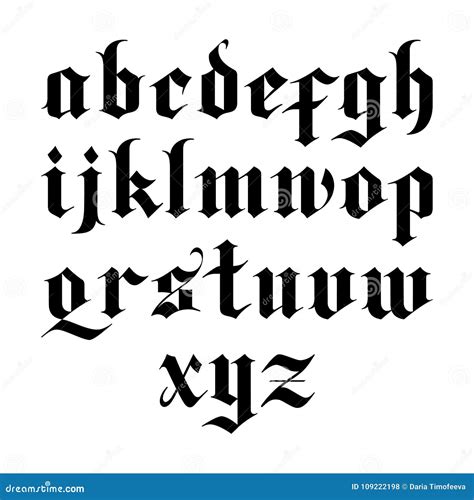 Gothic vector font stock vector. Illustration of calligraphy - 109222198