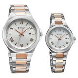 Buy Titan Bandhan Silver Couple Watches Online | Krishna Watch Company ...
