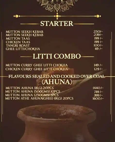 Menu at Champaran ki rasoi, Kolkata, 58, Rajdanga Sarat Park Rd