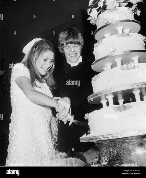 Peter Noone of the music group Herman's Hermits and his bride Mireille ...