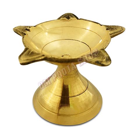 Brass Panch Jyoti Diya Traditional 5 Face Brass Oil Lamp