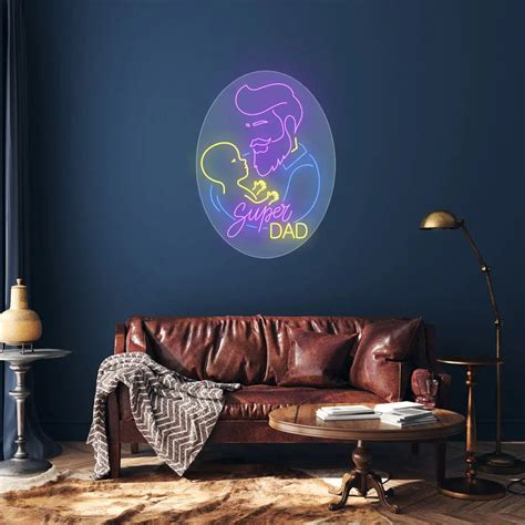 Super Dad Neon Sign – LED Light Gift for Father’s Day & Dad’s Room
