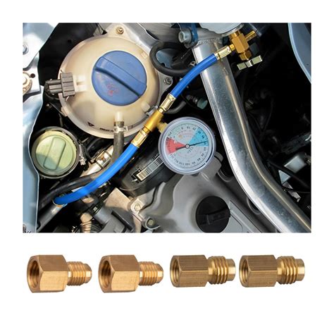 zipelo 2 Pieces 6015 Brass Car Refrigerant Tank Adapter & 2 Pieces 6014 ...