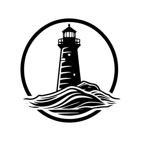 Hand drawn lighthouse logo design illustration, symbolizing strength ...