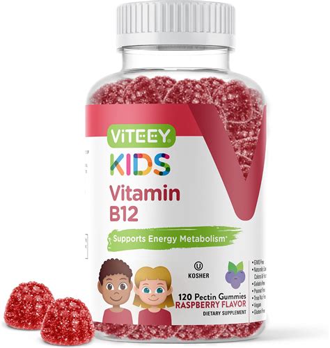 Amazon.com: Viteey Vitamin B12 for Kids Gummies, 1000mcg - Metabolism ...
